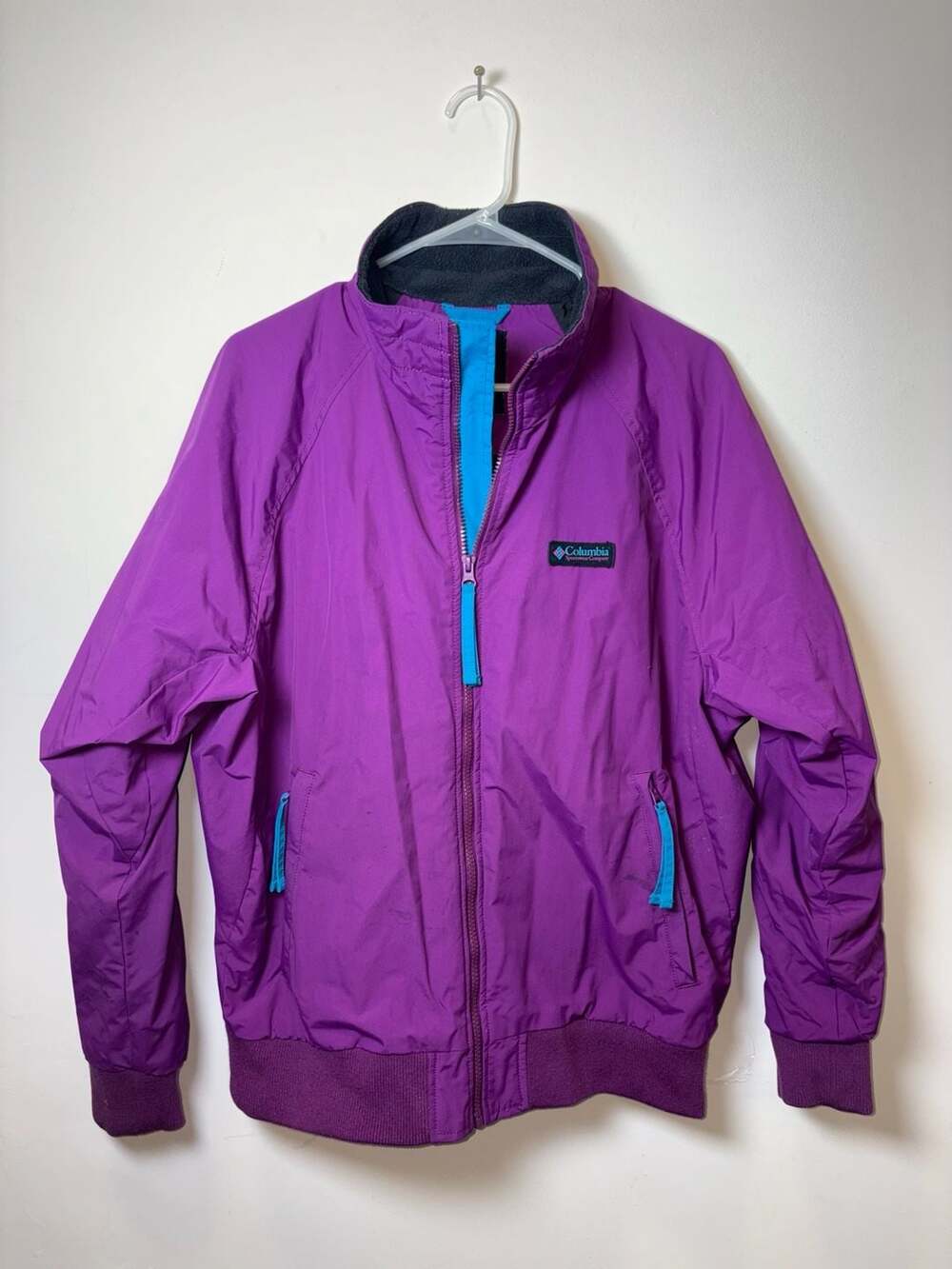 Columbia Purple Reversible Jacket with Fleece Lining, Size M